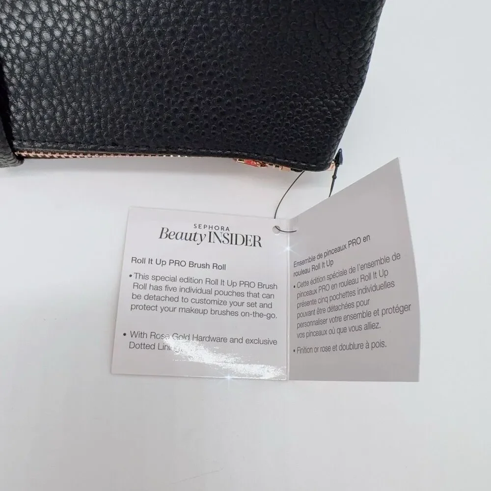 Sephora Roll It Up Pro Makeup Brush Zip Convertible Faux Leather Travel Bag NWT - Picture 6 of 9